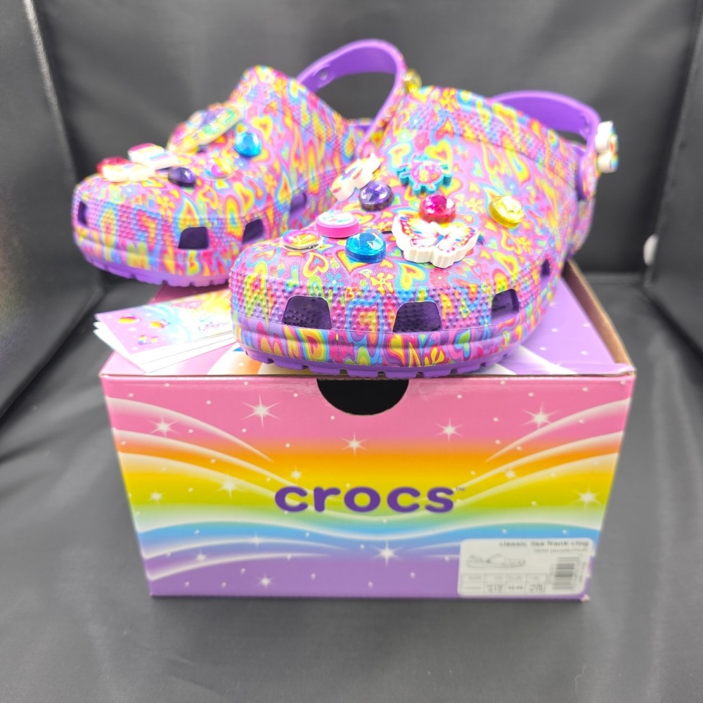 Crocs Lisa Frank Classic Clogs Women's Size 12 Groovy Colorful Retro NWT - Picture 7 of 8